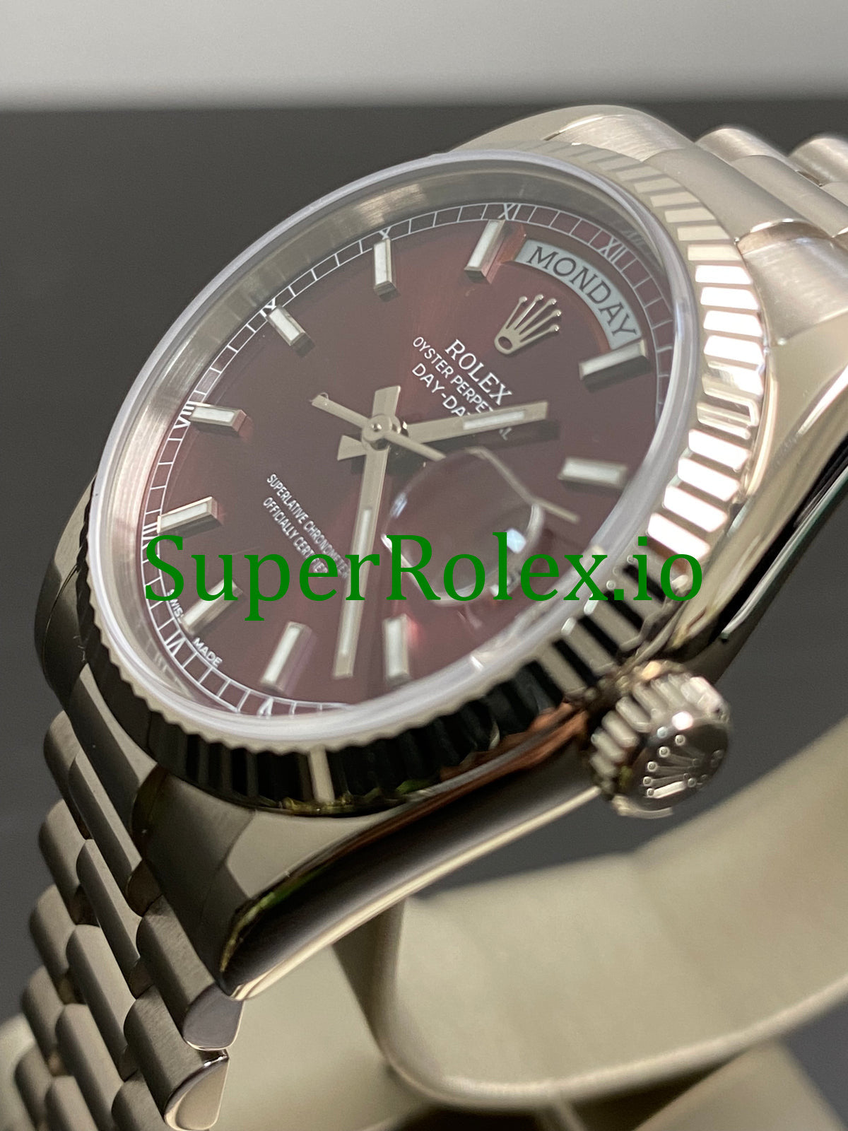 Day-Date 36MM White Gold Cherry Dial Ref.118239