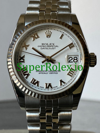 Datejust 31MM White Gold White Roman Dial Ref.78274
