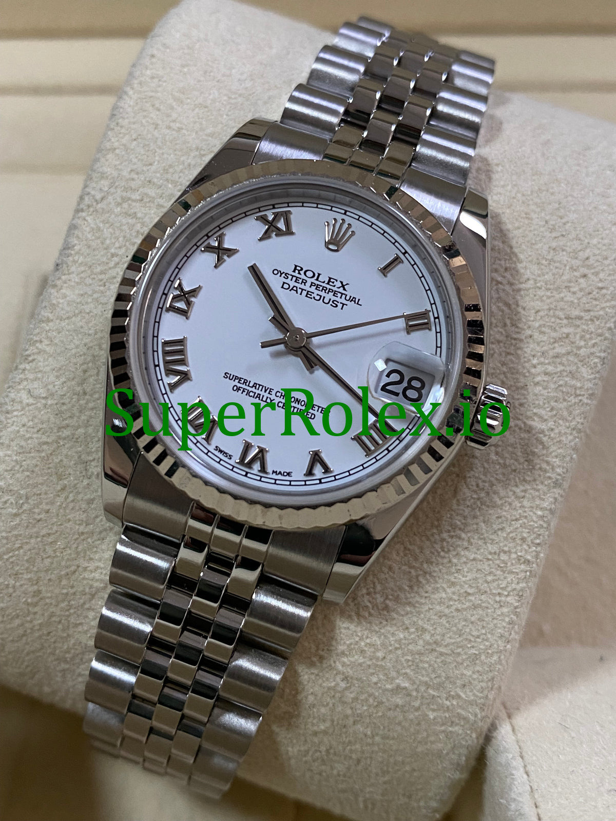 Datejust 31MM White Gold White Roman Dial Ref.78274