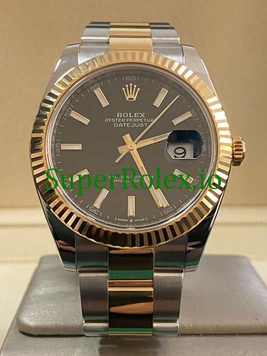 Datejust 41 Steel and Yellow Gold Black Index Dial Ref.126333