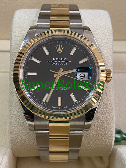 Datejust 41 Steel and Yellow Gold Black Index Dial Ref.126333