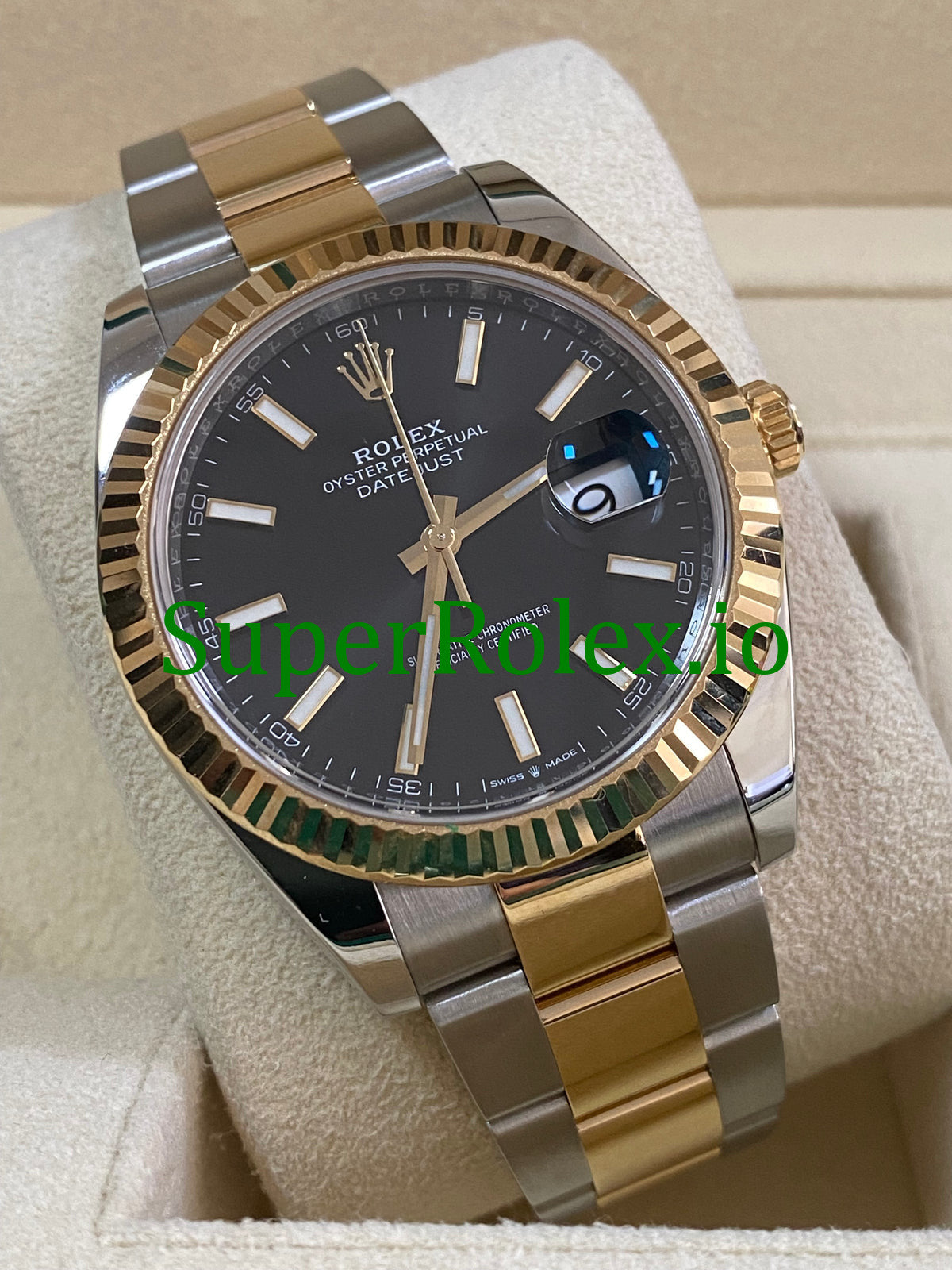 Datejust 41 Steel and Yellow Gold Black Index Dial Ref.126333