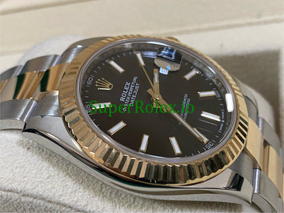 Datejust 41 Steel and Yellow Gold Black Index Dial Ref.126333