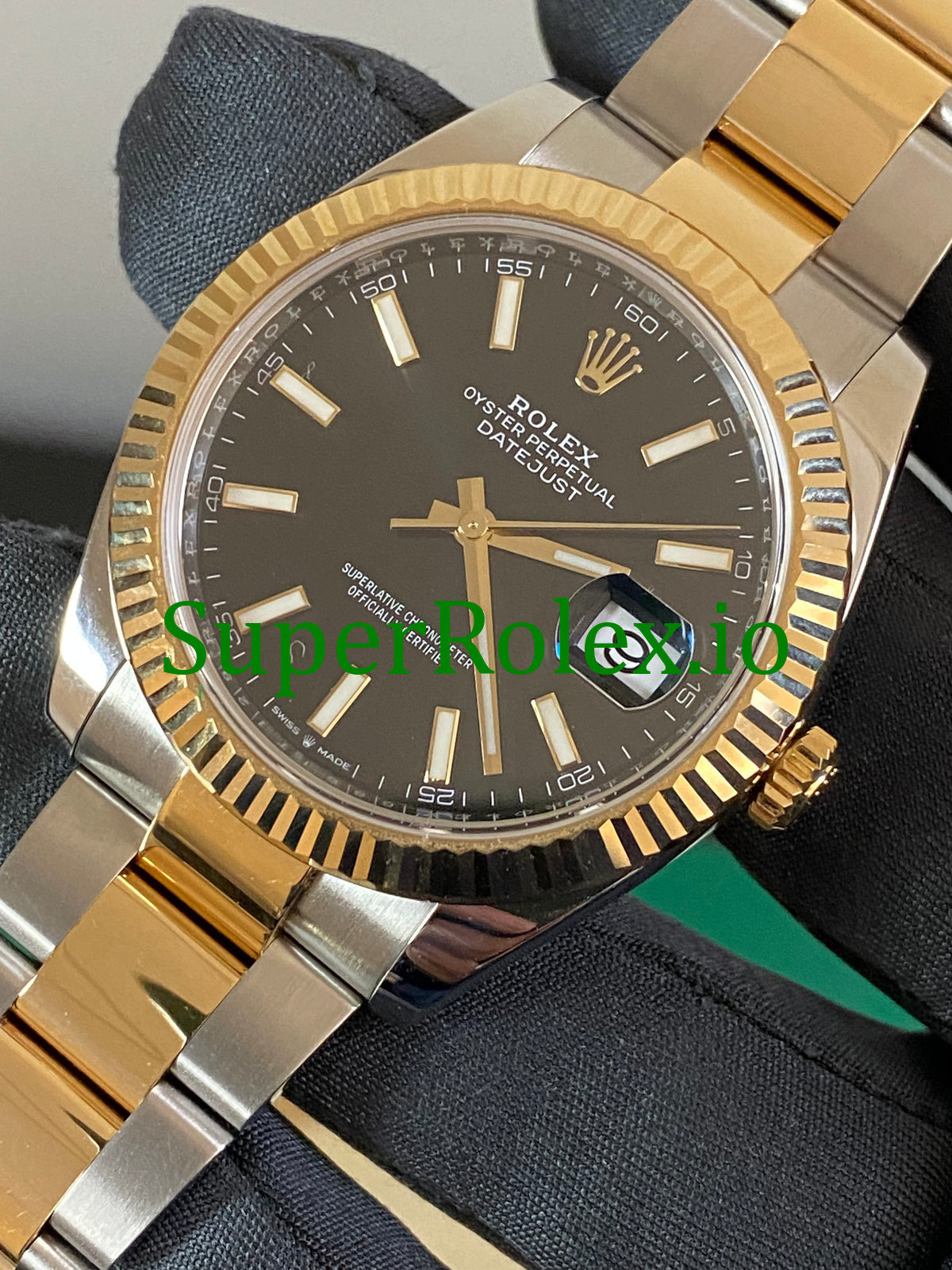 Datejust 41 Steel and Yellow Gold Black Index Dial Ref.126333
