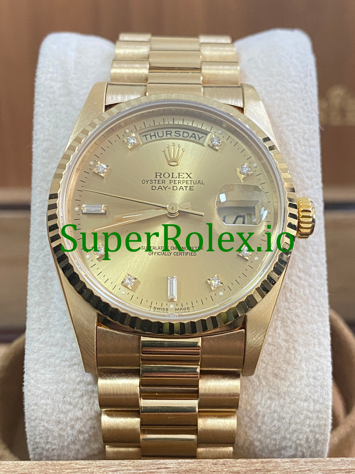 Day-Date 36MM Yellow Gold Diamond Dial Ref.18238