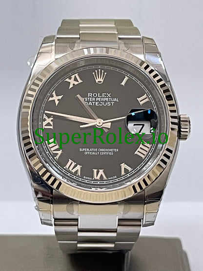 Datejust 36 Steel Black Roman Dial Ref.116234