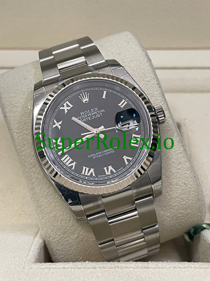 Datejust 36 Steel Black Roman Dial Ref.116234