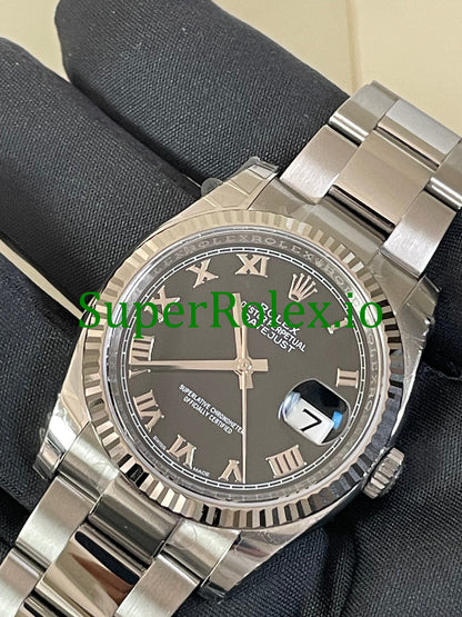 Datejust 36 Steel Black Roman Dial Ref.116234