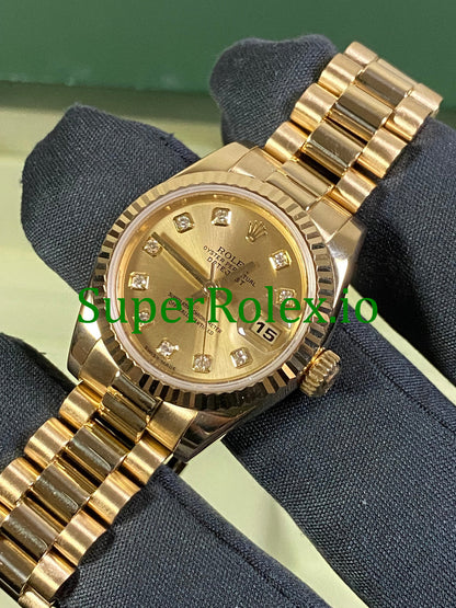 Lady-Datejust 26 Yellow Gold Diamond Dial Ref.179178