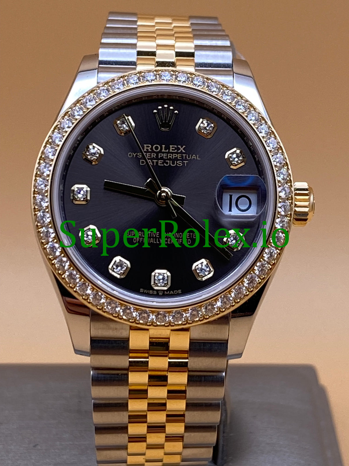 Datejust 31 Yellow Gold Dark Grey Diamond Dial Ref.278383RBR