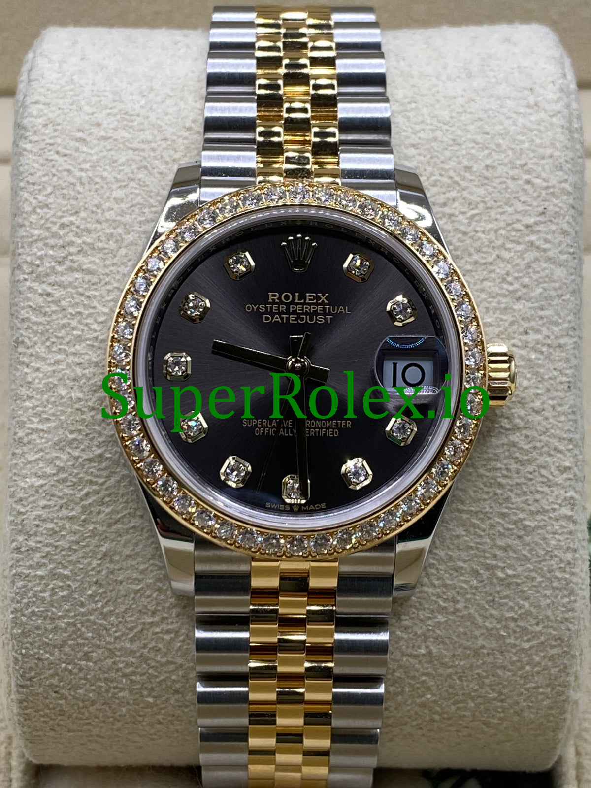 Datejust 31 Yellow Gold Dark Grey Diamond Dial Ref.278383RBR