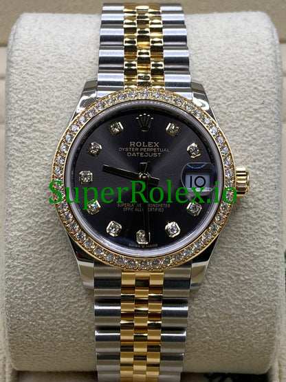 Datejust 31 Yellow Gold Dark Grey Diamond Dial Ref.278383RBR