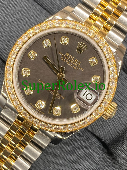 Datejust 31 Yellow Gold Dark Grey Diamond Dial Ref.278383RBR