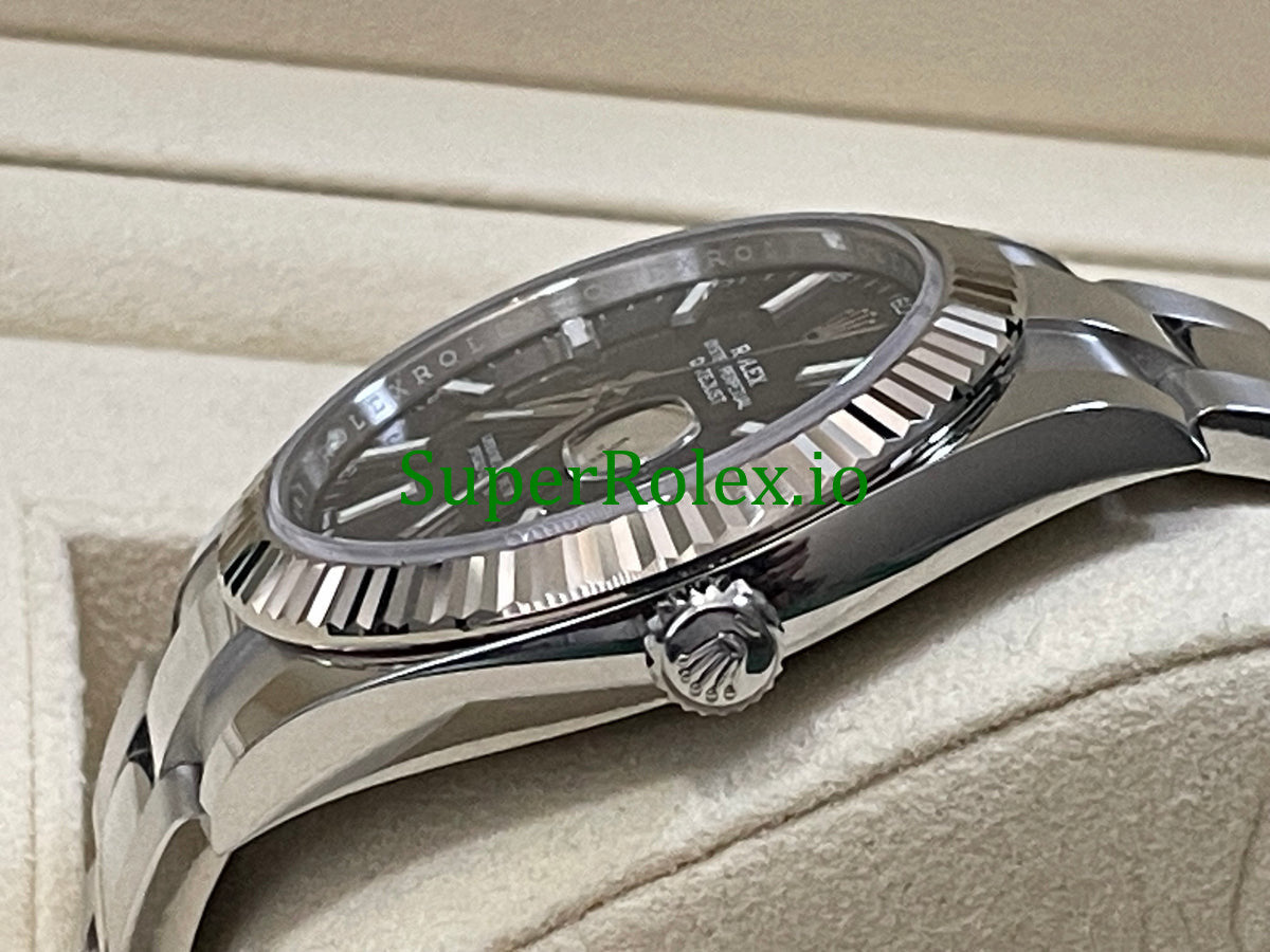 Datejust 41 Steel Bright Blue Fluted-Motif Dial Ref.126334