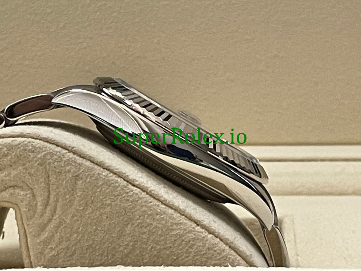 Datejust 41 Steel and White Gold Rolesor Black Diamond Dial Ref.126334