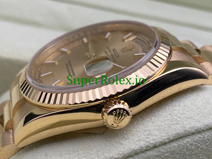 Day-Date 36MM Yellow Gold Champagne Index Dial Ref.118238