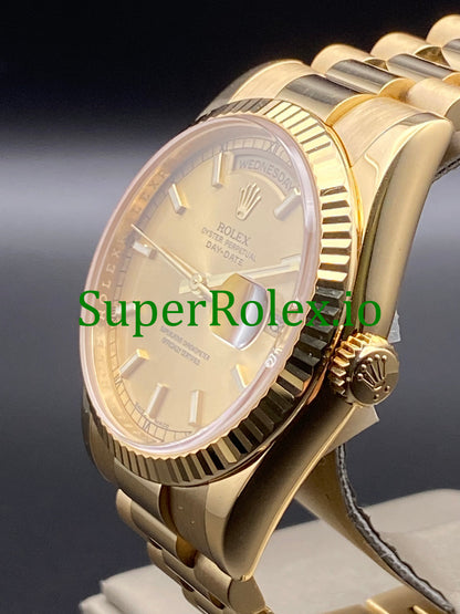 Day-Date 36MM Yellow Gold Champagne Index Dial Ref.118238