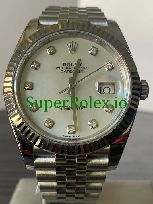 Datejust 41 Steel and White Gold Rolesor Ref.126334