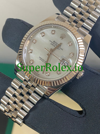 Datejust 41 Steel and White Gold Rolesor Ref.126334