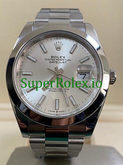 Datejust 41 Steel Silver Index Dial Ref.126300