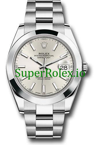 Datejust 41 Steel Silver Index Dial Ref.126300