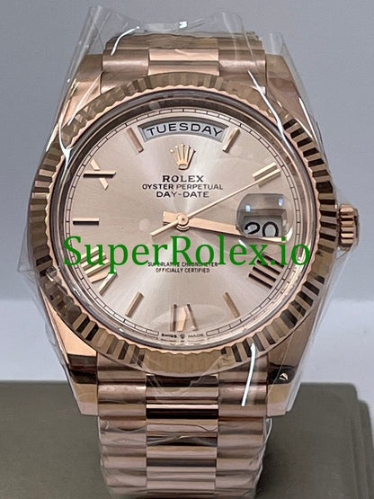 Day-Date 40 Everose Gold Ref.228235 Sundust Bevelled Roman Dial
