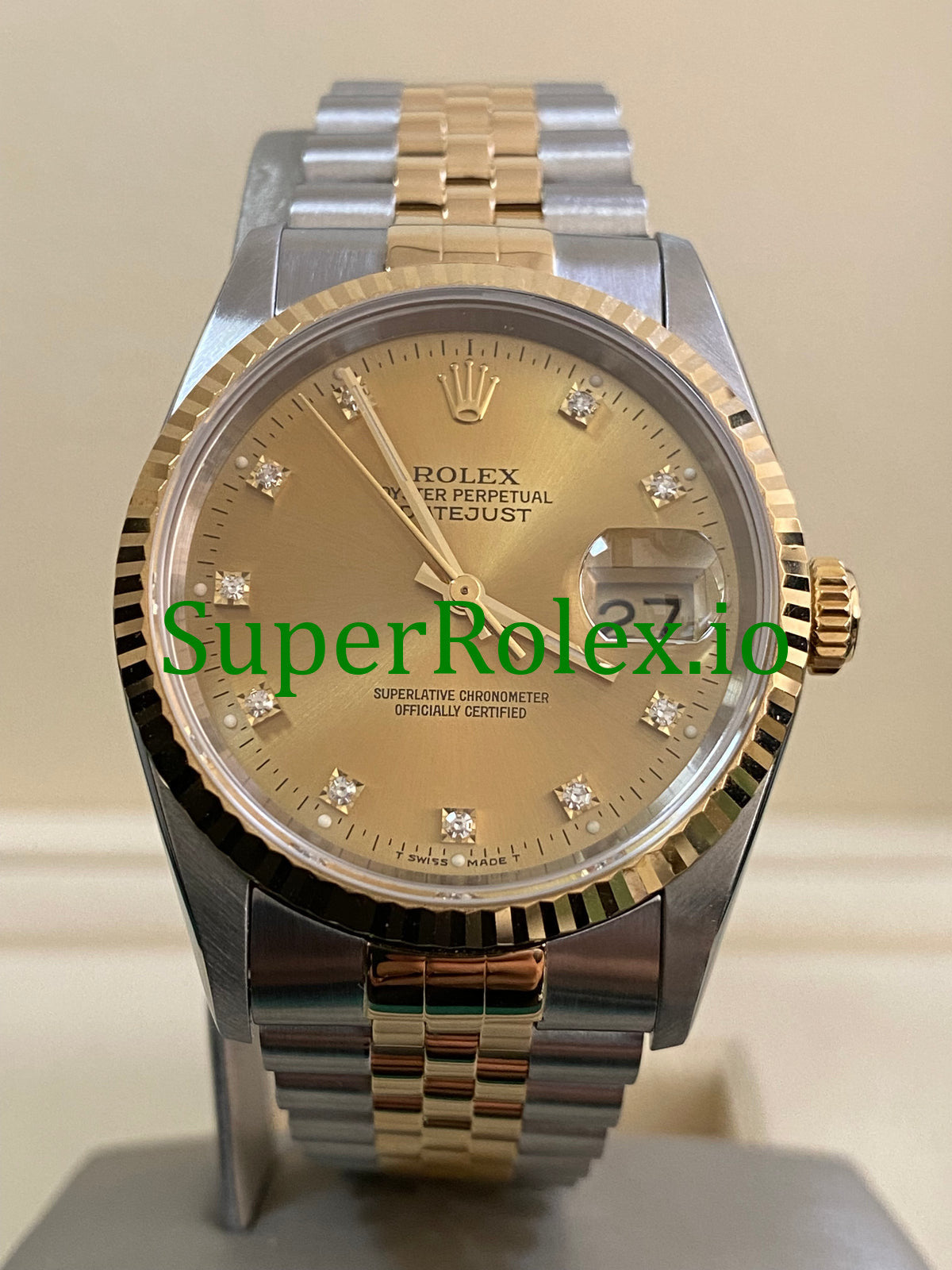 Datejust 36 Steel and Yellow Gold Diamond Dial Ref.16233