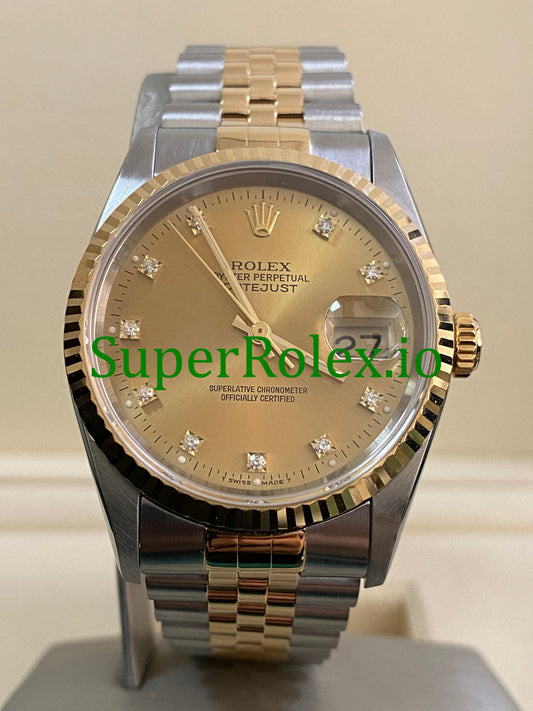 Datejust 36 Steel and Yellow Gold Diamond Dial Ref.16233