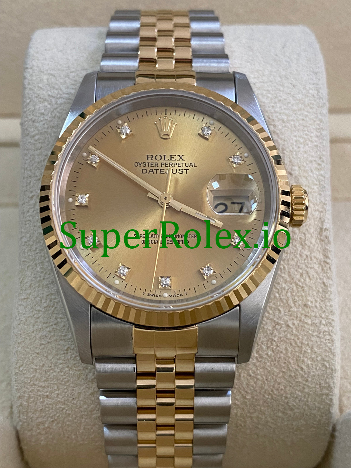 Datejust 36 Steel and Yellow Gold Diamond Dial Ref.16233