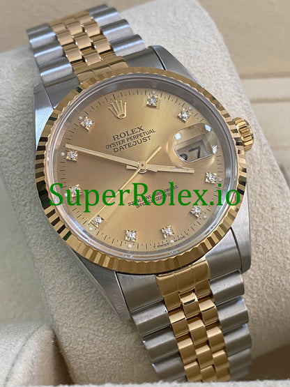 Datejust 36 Steel and Yellow Gold Diamond Dial Ref.16233