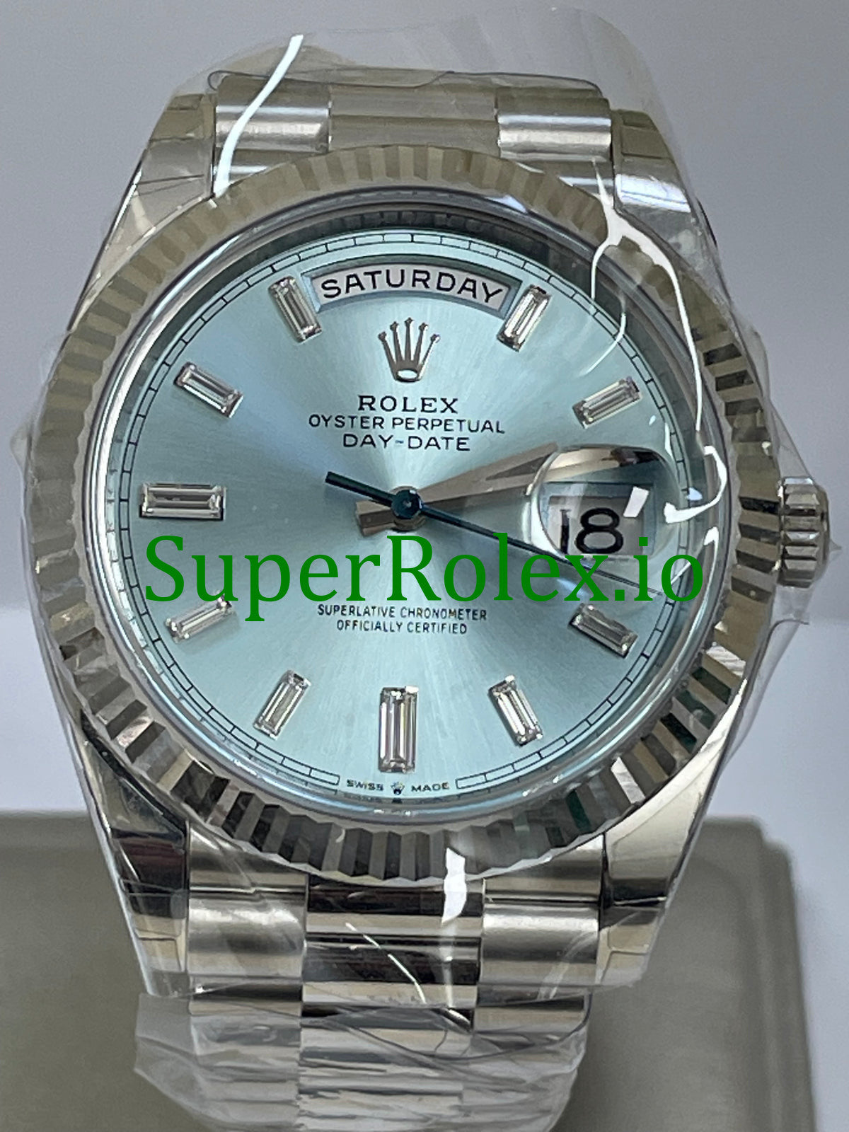 Platinum Day-Date 40MM Ref.228236 - Ice Blue Baguette Diamond Dial