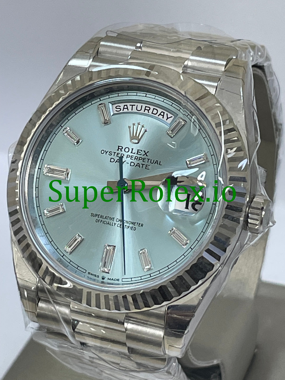 Platinum Day-Date 40MM Ref.228236 - Ice Blue Baguette Diamond Dial
