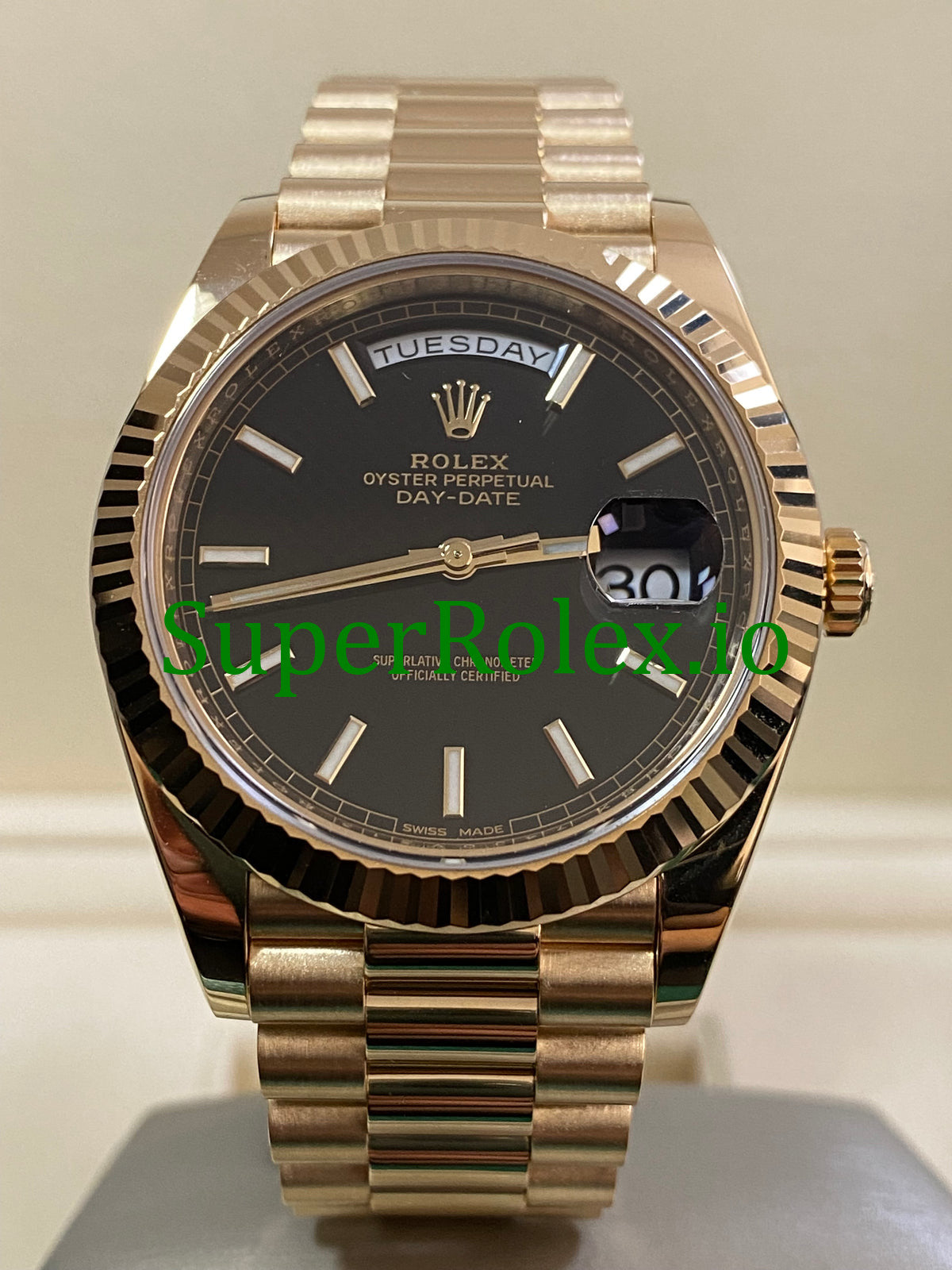 Day-Date 40MM Yellow Gold Ref.228238 Black Motif Dial