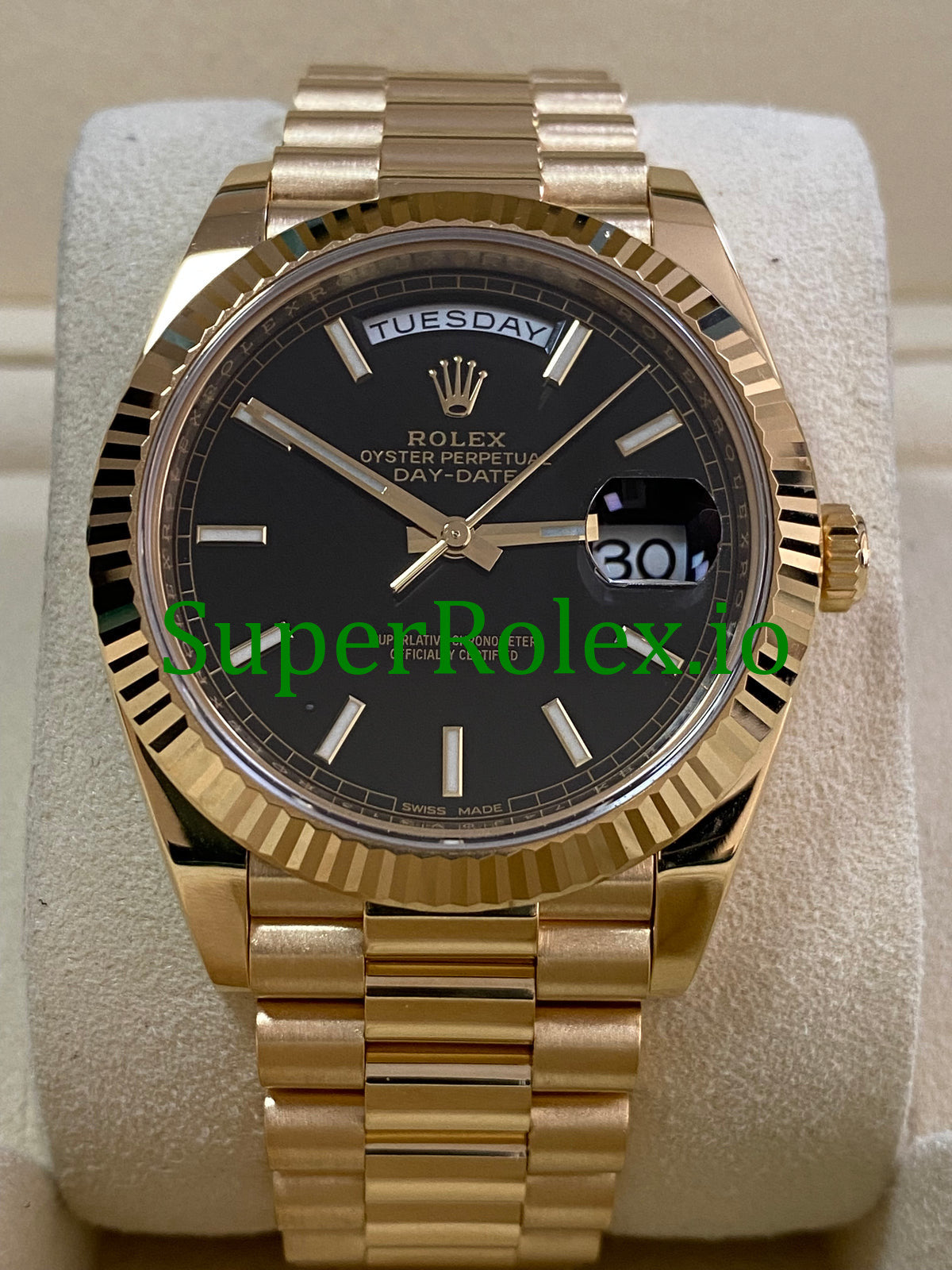 Day-Date 40MM Yellow Gold Ref.228238 Black Motif Dial