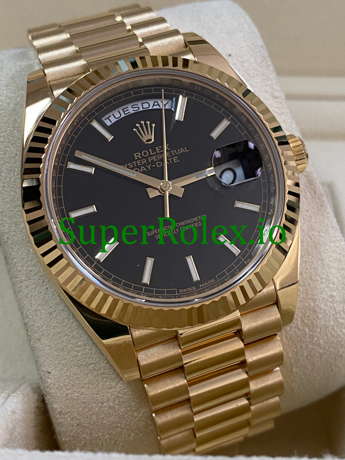 Day-Date 40MM Yellow Gold Ref.228238 Black Motif Dial