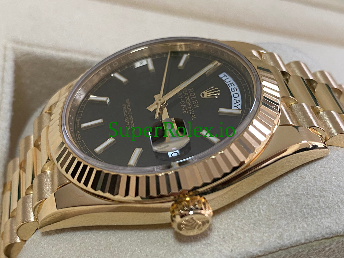 Day-Date 40MM Yellow Gold Ref.228238 Black Motif Dial