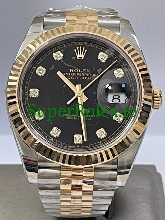 Steel and Yellow Gold Black Diamond Dial Datejust 41 Ref.126333