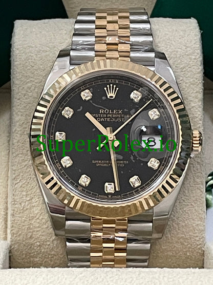 Steel and Yellow Gold Black Diamond Dial Datejust 41 Ref.126333