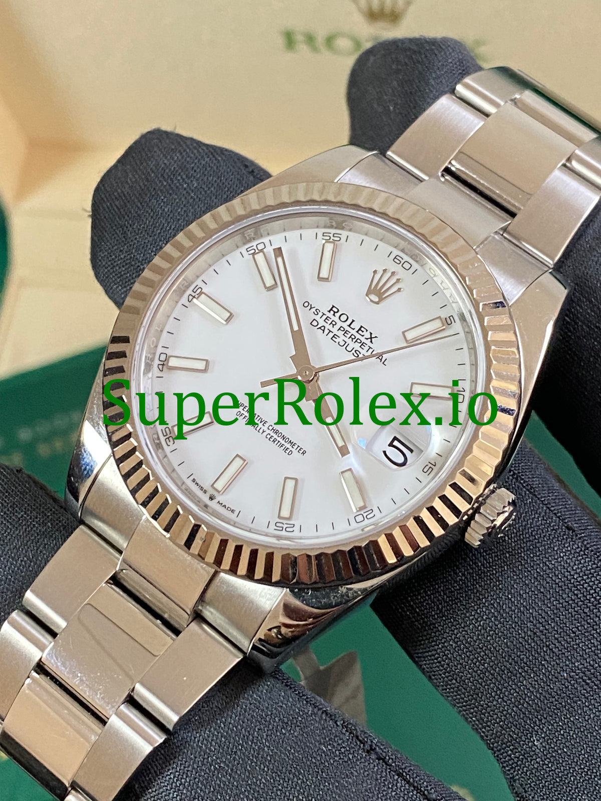 Datejust 41 Steel and White Gold Rolesor White Index Dial Ref.126334