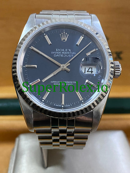 Datejust 36 Steel Blue Index Dial Ref.16234