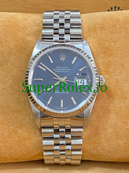 Datejust 36 Steel Blue Index Dial Ref.16234