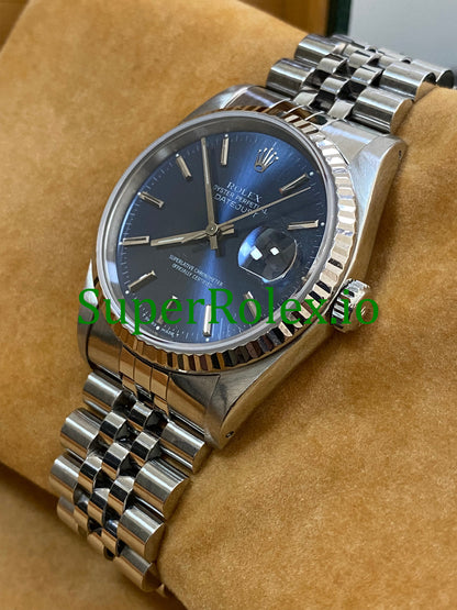 Datejust 36 Steel Blue Index Dial Ref.16234