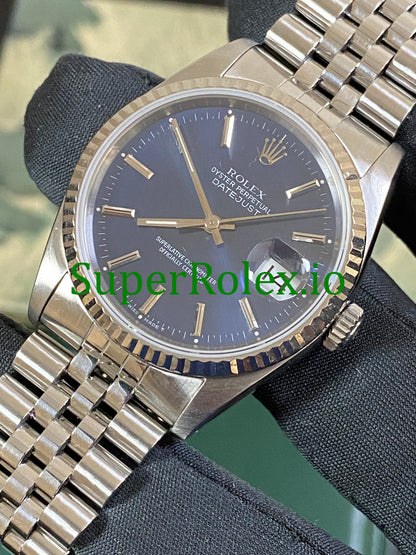 Datejust 36 Steel Blue Index Dial Ref.16234