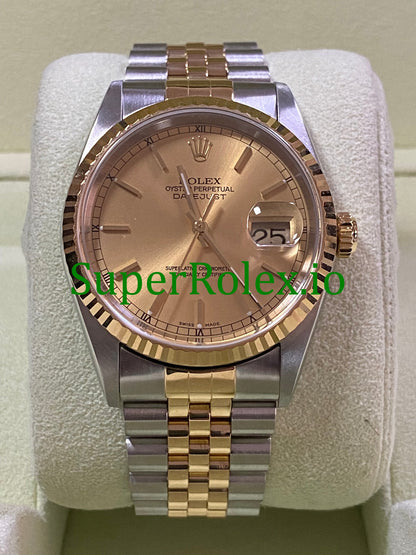 Datejust 36 Steel and Yellow Gold Champagne Index Dial Ref.16233