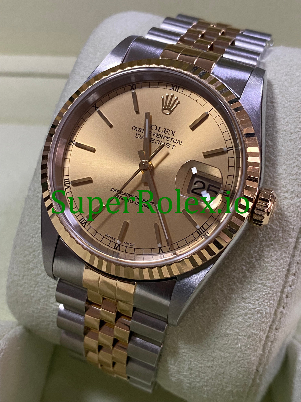 Datejust 36 Steel and Yellow Gold Champagne Index Dial Ref.16233