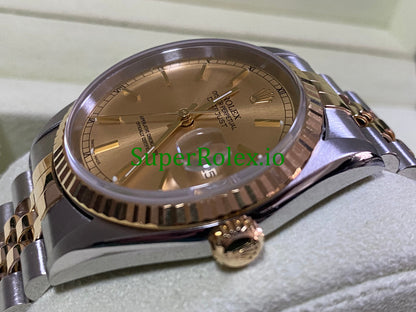 Datejust 36 Steel and Yellow Gold Champagne Index Dial Ref.16233