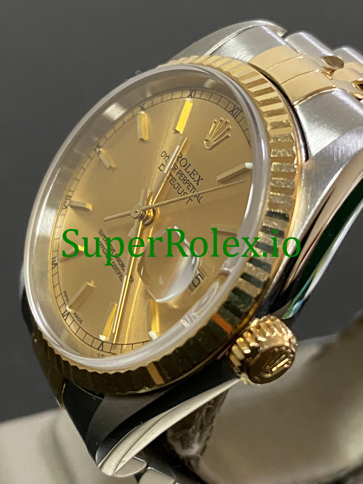 Datejust 36 Steel and Yellow Gold Champagne Index Dial Ref.16233