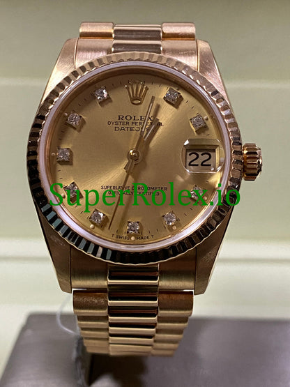 Datejust 31 Yellow Gold Diamond Dial Ref.68278