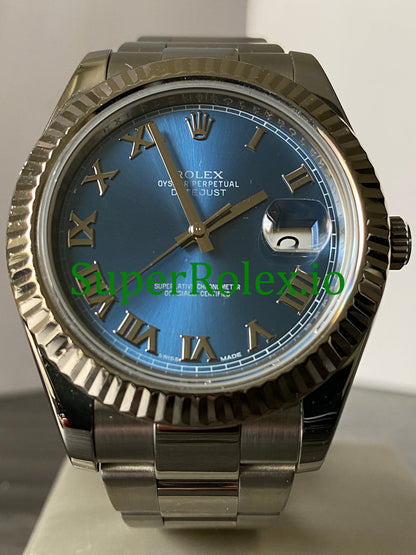 Datejust II 41 Steel Blue Roman Dial Ref.116334