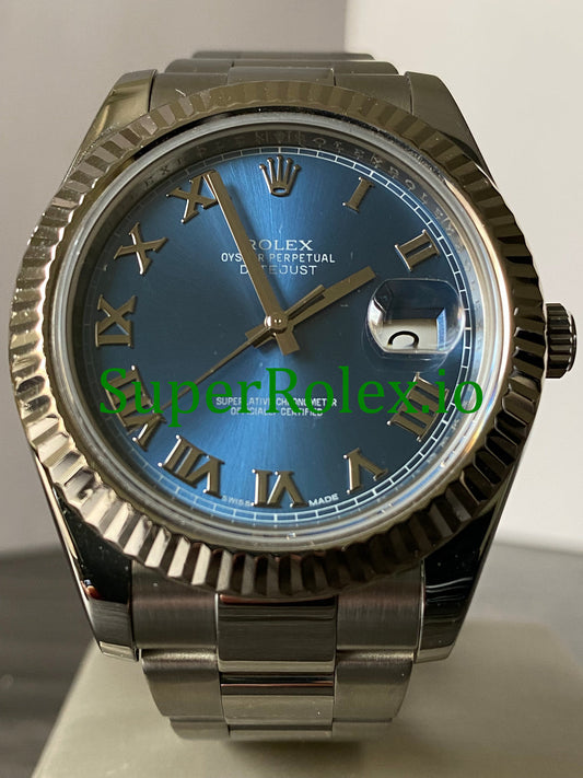 Datejust II 41 Steel Blue Roman Dial Ref.116334